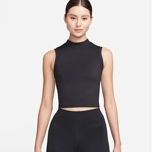 Nike One Fitted NWT Women's Dri-Fit Black Mock-Neck Cropped Tank Top Size M